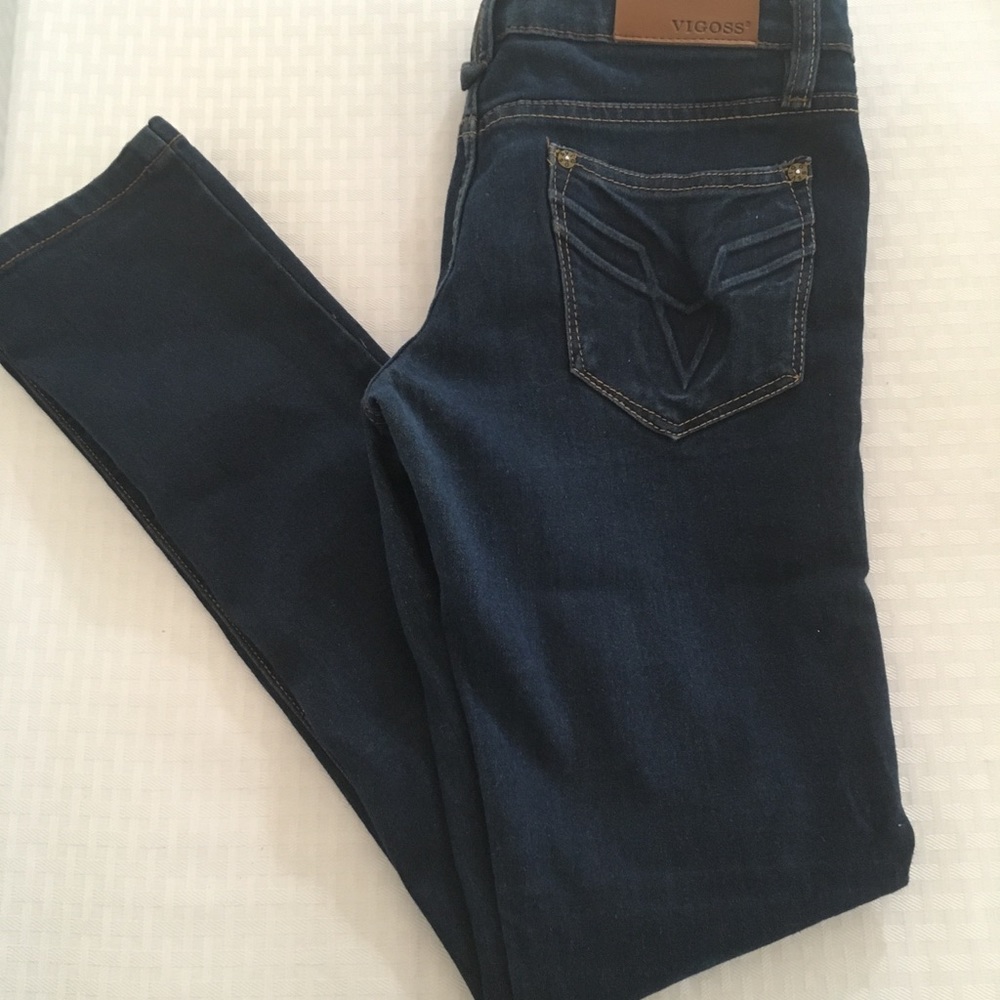Vigoss Girls Dark Blue Skinny Stretch Fit Jeans 14